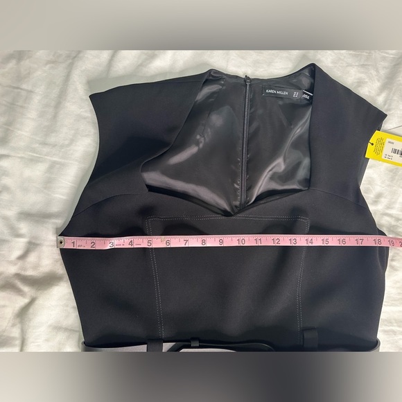 NEW Karen Millen Black Sweetheart Neckline Midi length Dress New with Tags Sz 12 - Picture 5 of 15